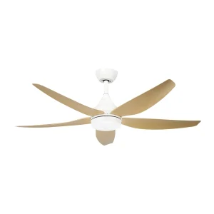 ventilador-techo-abrila-elda-led-motor-dc-5-aspas-262591568 Ventilador de techo Abrila Elda blanco haya luz LED 144 cm