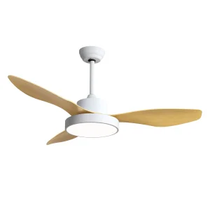 ventilador-techo-abrila-hayate-led-motor-dc-3-aspas-haya-128591368 Ventilador de techo Abrila Hayate blanco haya luz LED 120 cm