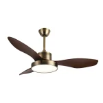 Ventilador de techo Abrila Hayate cuero roble luz LED 120 cm