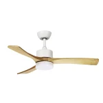 Ventilador de techo Abrila Hellin blanco madera luz LED 106 cm