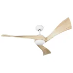 Ventilador de techo Abrila Janubi blanco madera luz LED 132 cm