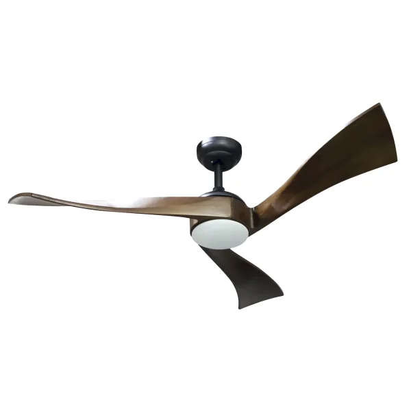 Ventilador de techo Abrila Janubi negro madera luz LED 132 cm