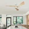 Ventilador de techo Abrila Janubi blanco madera luz LED 132 cm