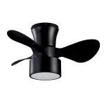 Ventilador de techo Abrila Kos negro luz LED 60 cm