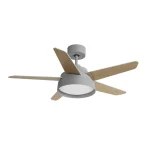 Ventilador de techo Abrila Lebeche Gris blanco haya LED 132 cm