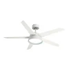 Ventilador Abrila Lebeche blanco - haya luz LED 132 cm