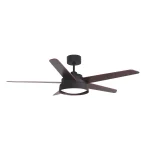 Ventilador Abrila Lebeche marrón nogal luz LED 132 cm