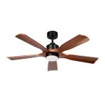 Ventilador de techo Abrila Letur negro madera luz LED 132 cm