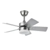 Ventilador de techo Abrila Marta níquel haya luz LED 76 cm