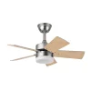Ventilador de techo Abrila Marta níquel haya luz LED 76 cm