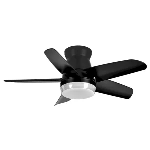 Ventilador de techo Abrila Neutron negro luz LED 91 cm