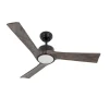 Ventilador de techo Abrila Orinoco negro madera luz LED 107 cm