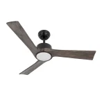 Ventilador de techo Abrila Orinoco negro madera luz LED 107 cm