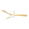 Ventilador de techo Abrila Paterna blanco madera luz LED 117 cm