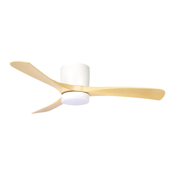 Ventilador de techo Abrila Paterna blanco madera luz LED 117 cm