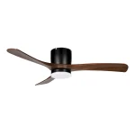 Ventilador de techo Abrila Paterna negro madera luz LED 117 cm