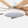 ventilador-techo-abrila-pireo-led-motor-dc-mando-blanco-185391968 Ventilador de techo Abrila Pireo blanco haya luz LED 132 cm