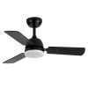Ventilador Abrila Portico negro gris - marrón luz LED 91,4 cm