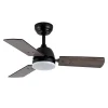 Ventilador Abrila Portico negro gris - marrón luz LED 91,4 cm