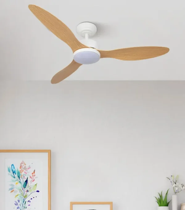 ventilador-techo-abrila-serpa-led-motor-dc-mando-blanco-haya-209491368 Ventilador de techo Abrila Serpa blanco haya luz LED 107 cm
