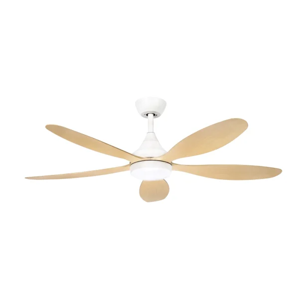ventilador-techo-abrila-tobarra-led-motor-dc-5-aspas-262391568 Ventilador Abrila Tobarra blanco haya luz LED 132 cm