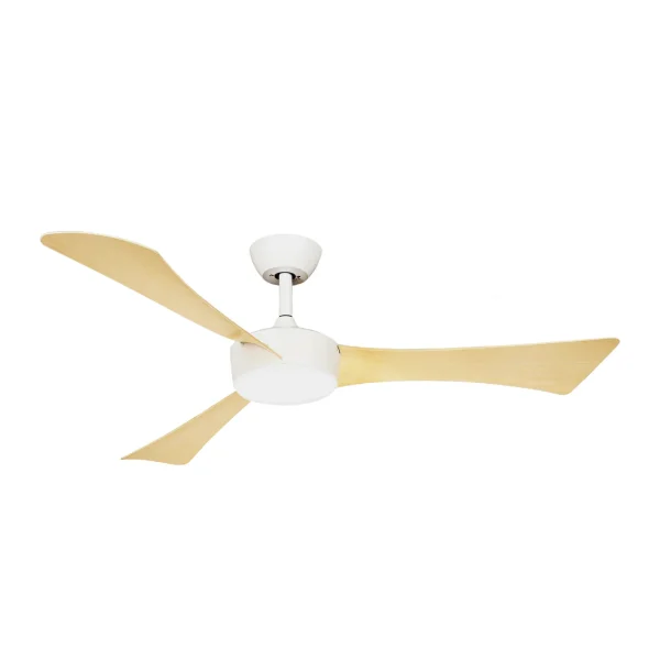 Ventilador de techo Abrila Tormos blanco haya luz LED 132 cm