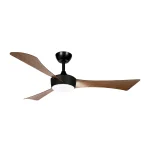 Ventilador de techo Abrila Tormos negro roble luz LED 132 cm