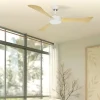 Ventilador de techo Abrila Tormos blanco haya luz LED 132 cm