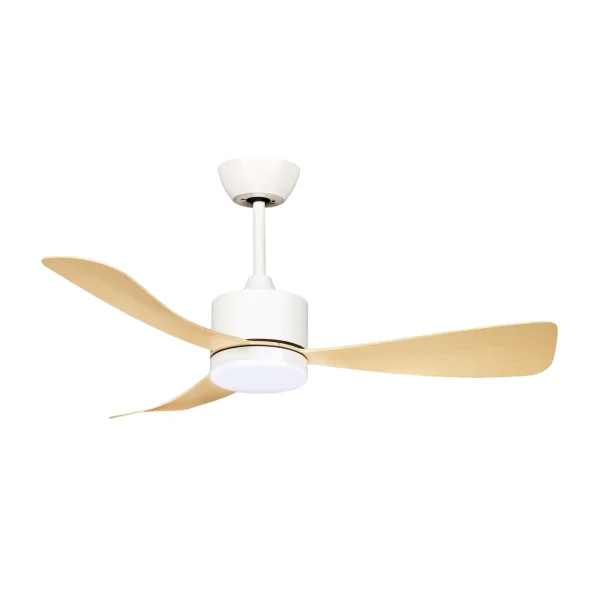 Ventilador de techo Abrila Yeste blanco haya luz LED 106 cm