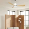 Ventilador de techo Abrila Yeste blanco haya luz LED 106 cm