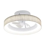 Ventilador de techo Alemar Arco blanco lino tostado luz LED 50 cm