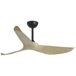 Ventilador de techo Alemar Garden negro madera clara sin luz 132 cm
