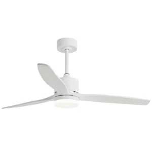 Ventilador de techo Alemar Madeira blanco luz LED 132 cm