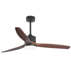 Ventilador de techo Alemar Madeira negro madera oscura luz LED 132 cm