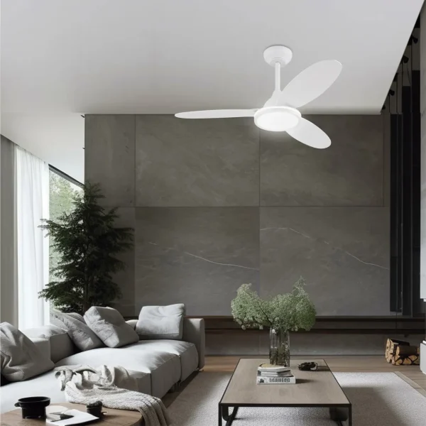 Ventilador de techo Alemar Mahon blanco luz LED 107 cm