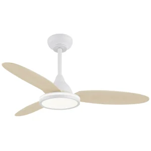 ventilador-techo-alemar-mahon-led-motor-dc-3-aspas-madera-clara-11563 Ventilador de techo Alemar Mahon blanco madera clara luz LED 107 cm