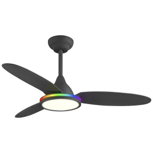ventilador-techo-alemar-mahon-led-rgb-motor-dc-3-aspas-11562 Ventilador de techo Alemar Mahon negro luz LED 107 cm
