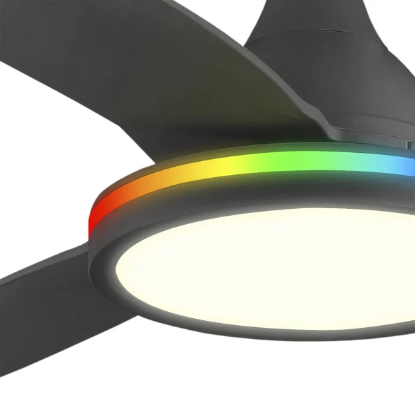 Ventilador de techo Alemar Mahon negro luz LED 107 cm