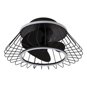 ventilador-techo-alemar-malabo-led-motor-dc-3-aspas-11548 Ventilador de techo Alemar Malabo negro luz LED 50 cm