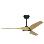 Ventilador de techo Alemar Papua negro madera clara luz LED 132 cm