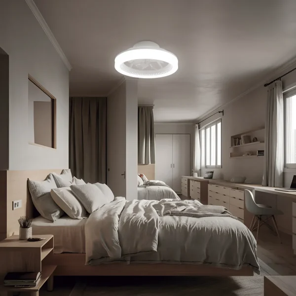 Ventilador de techo Alemar Ramses blanco luz LED 50 cm
