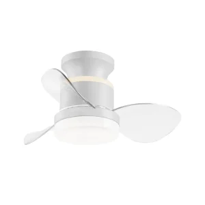 ventilador-techo-alemar-salento-led-motor-dc-3-aspas-11565 Ventilador de techo Alemar Salento blanco transparente luz LED 50 cm