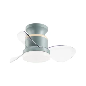 ventilador-techo-alemar-salento-led-motor-dc-3-aspas-11566 Ventilador de techo Alemar Salento verde transparente luz LED 50 cm