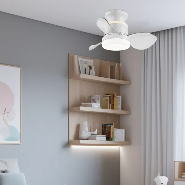 Ventilador de techo Alemar Salento blanco transparente luz LED 50 cm