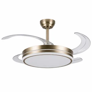Ventilador de techo retráctil Andiluz New Maui Oro envejecido LED