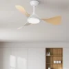 ventilador-techo-caiman-abrila-blanco-haya-motor-dc-luz-led Ventilador de techo Abrila Caimán blanco madera
