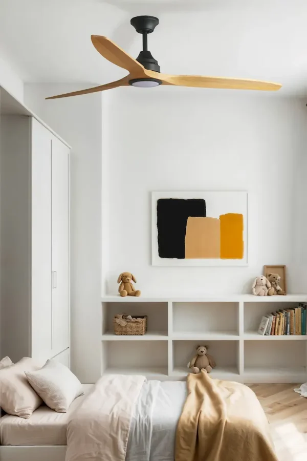 Ventilador de techo Faro Alo L Negro Pino Luz LED 152 cm