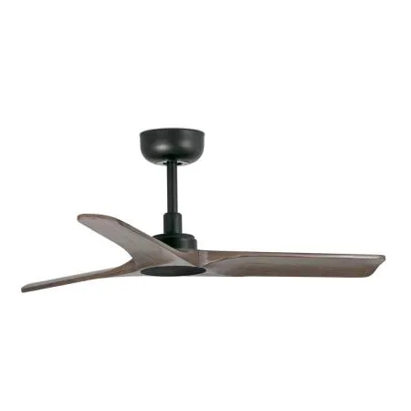 Ventilador de techo Faro Barcelona Heywood S negro aspa nogal oscuro
