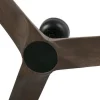 Ventilador de techo Faro Barcelona Heywood S negro aspa nogal oscuro de madera