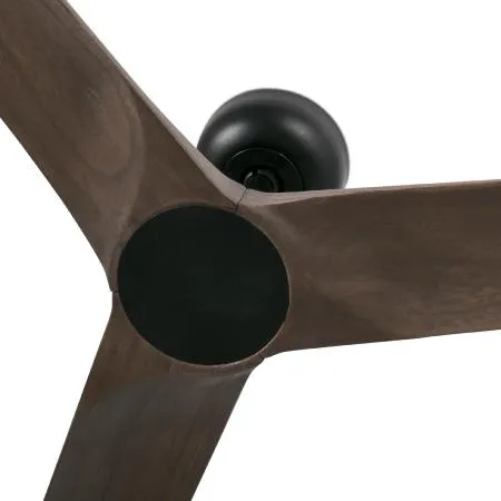 Ventilador de techo Faro Barcelona Heywood S negro aspa nogal oscuro de madera